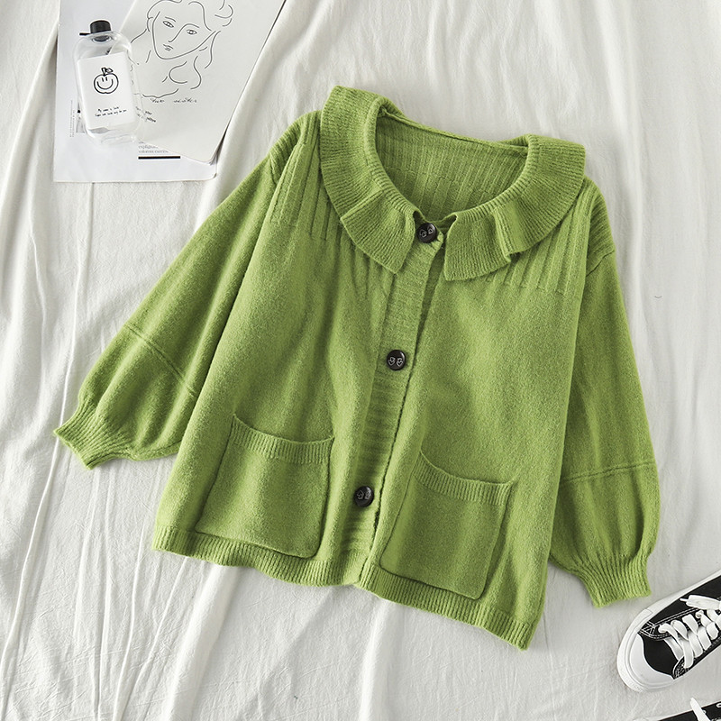 Vesta casual dama cu buzunare in alb si verde