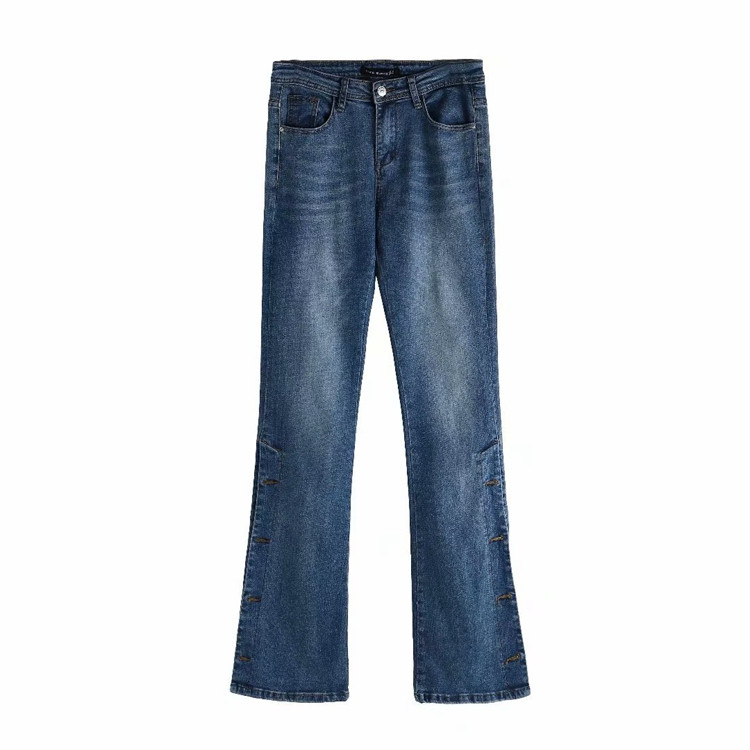 Blugi moderni de dama Charleston cu nasturi laterali