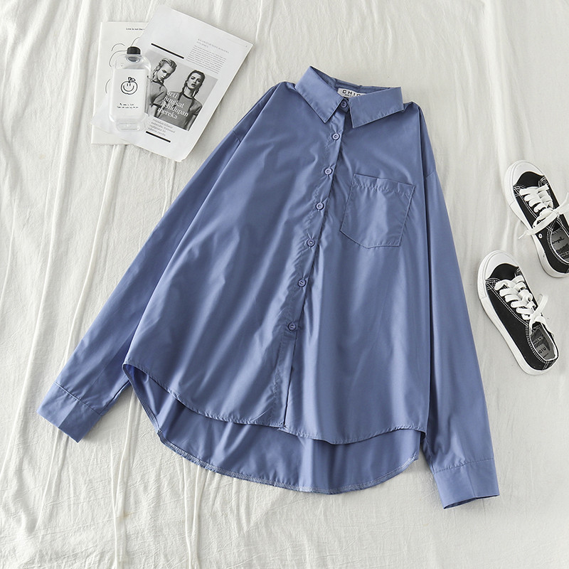 Női ing kék színben és gallérral