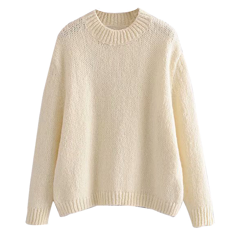 Pulover casual dama cu decolteu O in trei culori