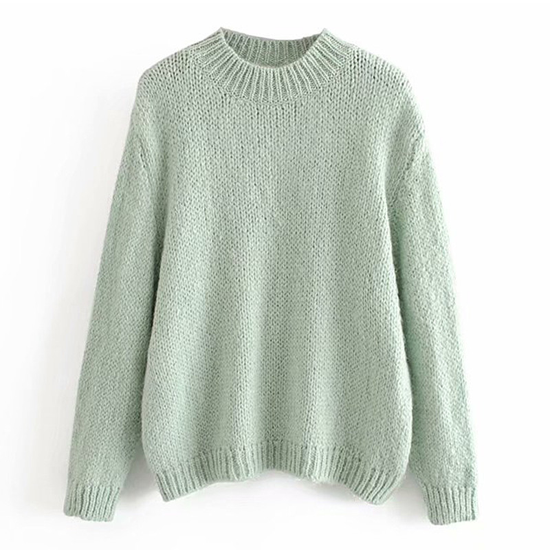 Pulover casual dama cu decolteu O in trei culori