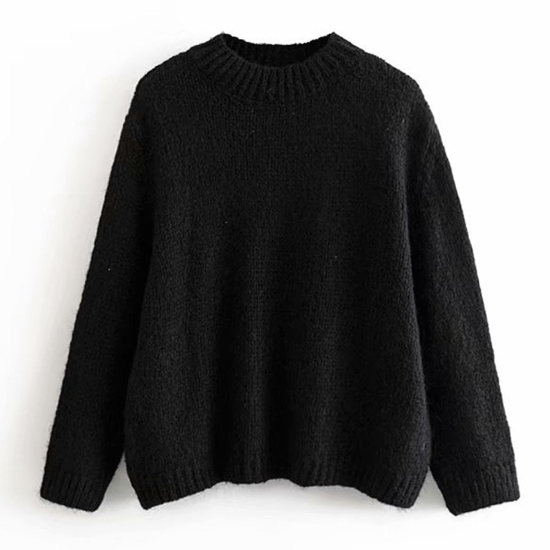 Pulover casual dama cu decolteu O in trei culori