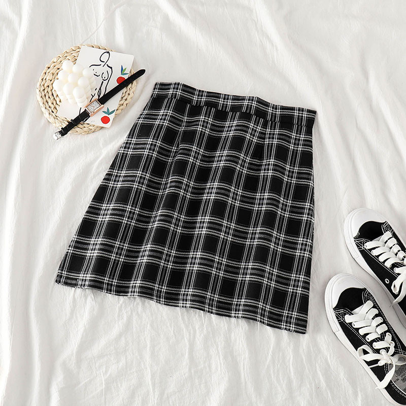Μοντέρνα γυναικεία καρό φούστα σε δύο χρώματα