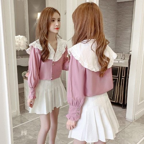 Cămașă de damă elegantă cu nasturi și broderie în trei culori