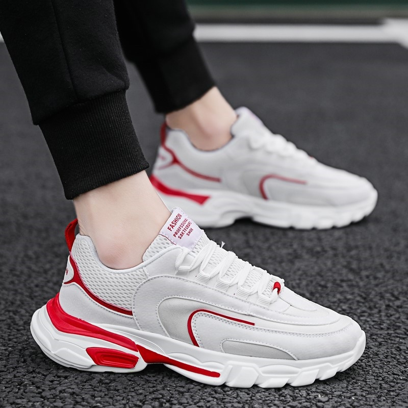 Alkalmi férfi tornacipő vastag talppal és fűzővel, három színben