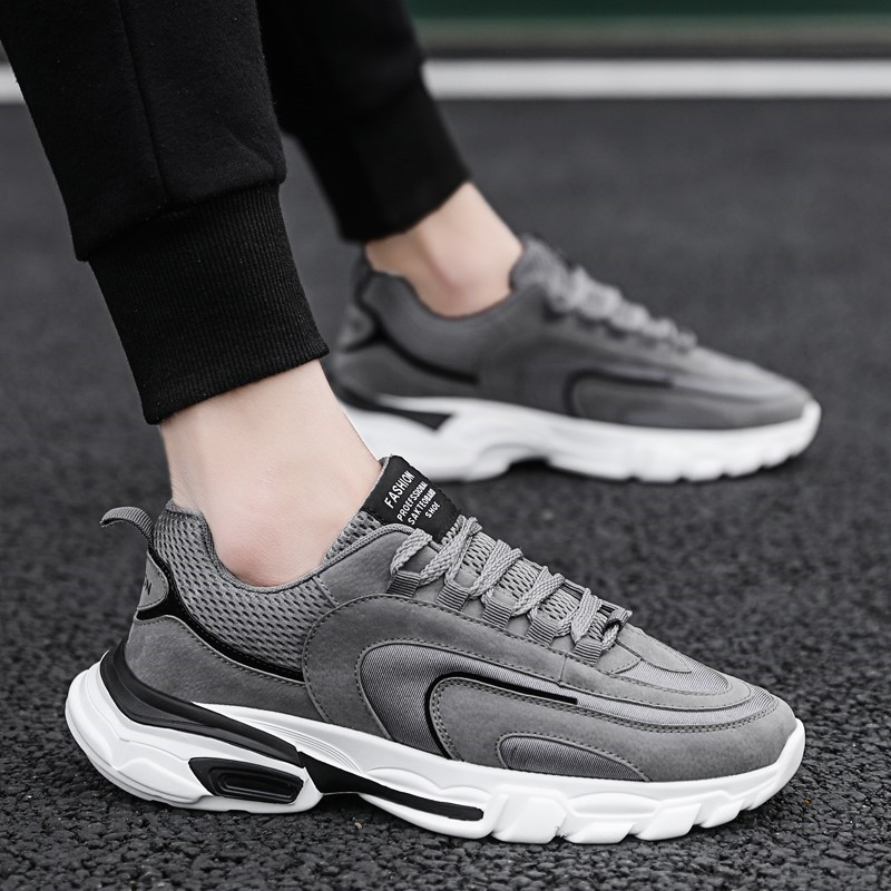 Alkalmi férfi tornacipő vastag talppal és fűzővel, három színben