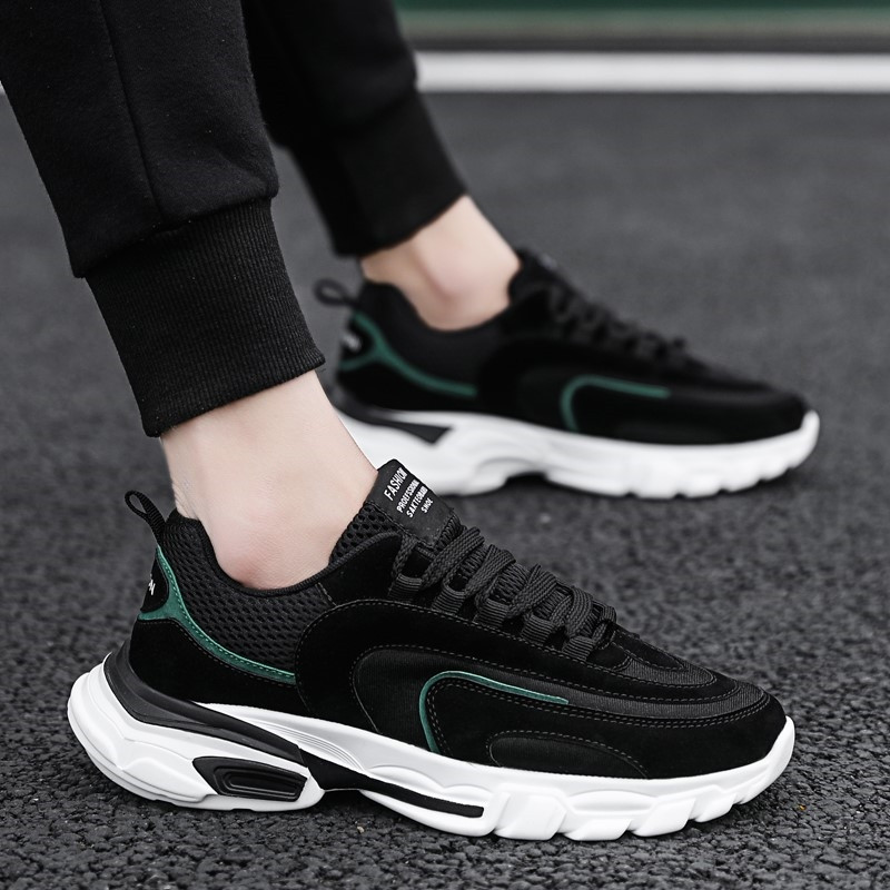 Alkalmi férfi tornacipő vastag talppal és fűzővel, három színben