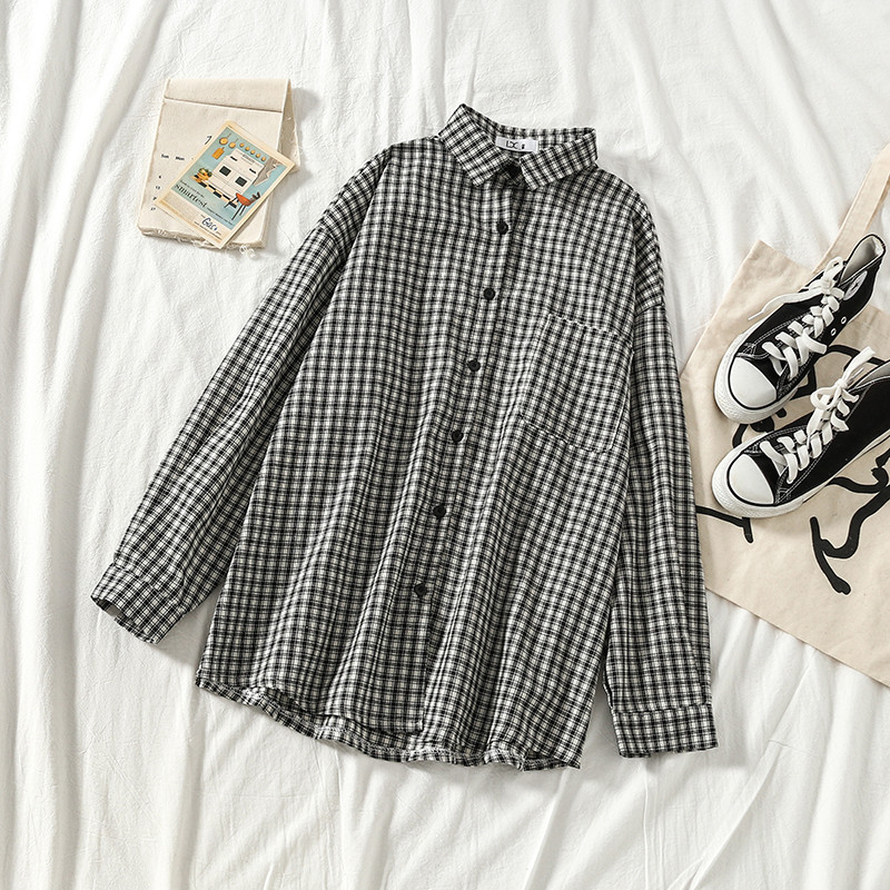 Női kockás ing gallérral, két színben