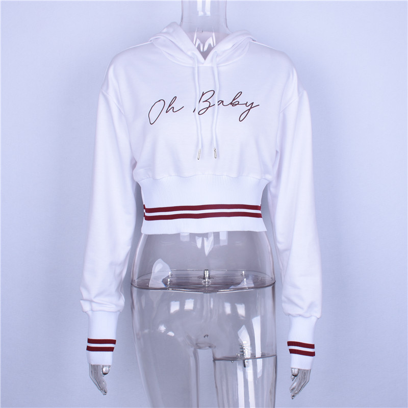 Hanorac de damă modern cu glugă și cravate în alb și negru