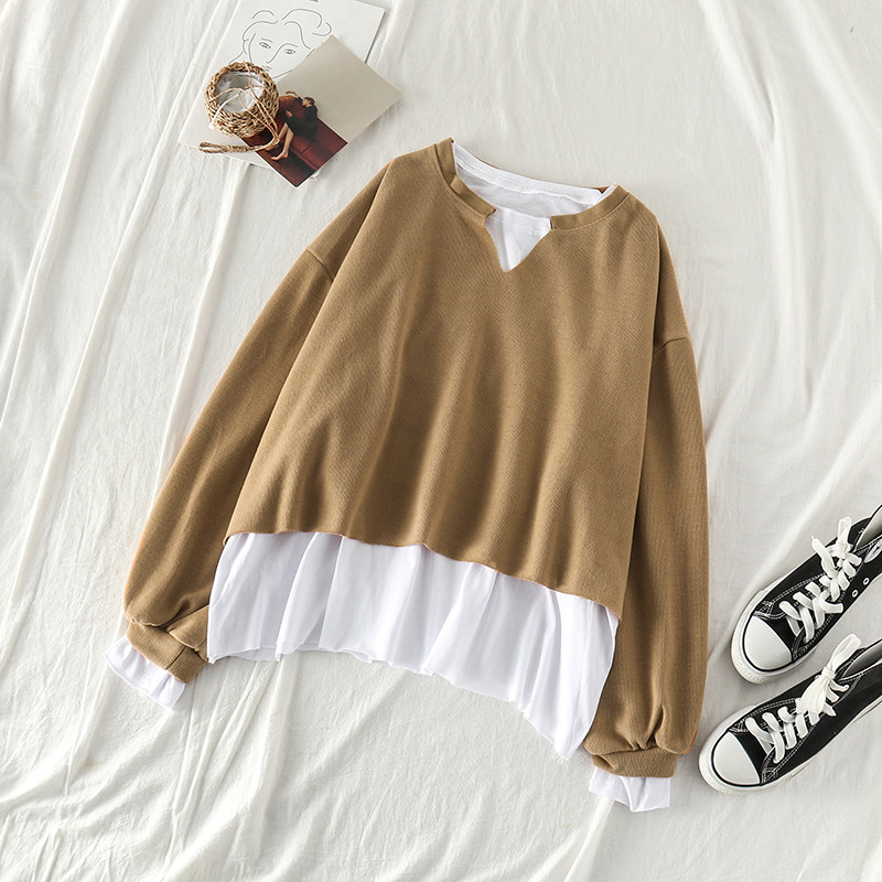 Γυναικείο πουλόβερ με μακριά μανίκια σε δύο χρώματα