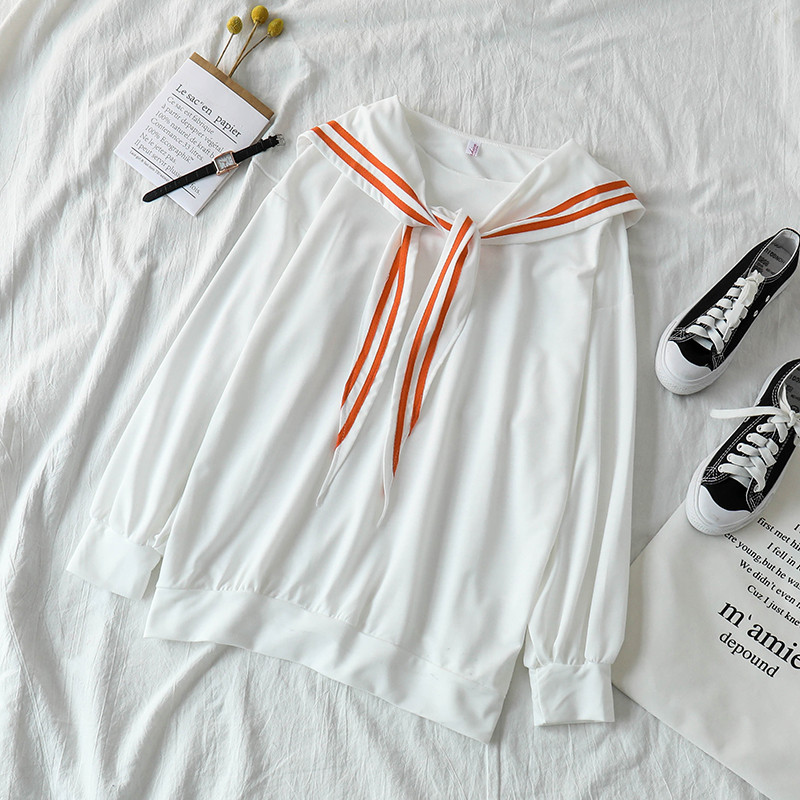 Női blúz fehér és narancs színben