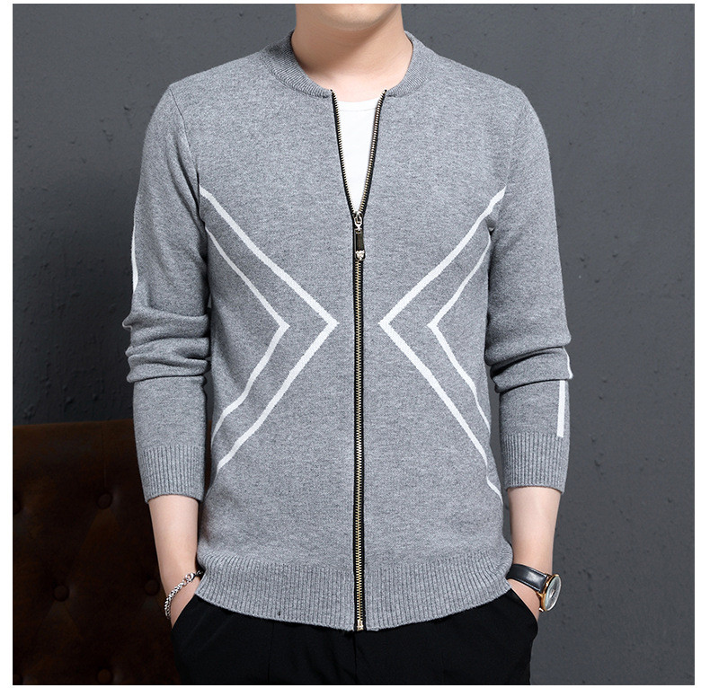 Geaca de toamna pentru barbati cu fermoar de culoare neagra