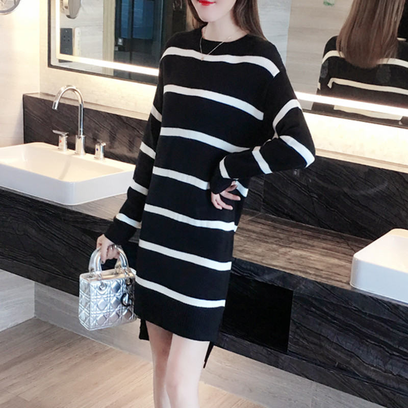 Rochie de dama casual model nou cu maneci lungi de culoare neagra