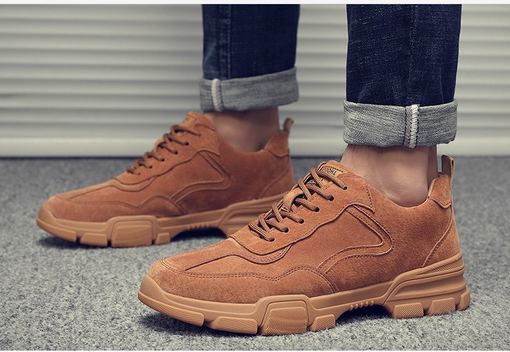 Ανδρικά πάνινα παπούτσια οικολογικής σουέτας  με δεσμούς σε τρία χρώματα