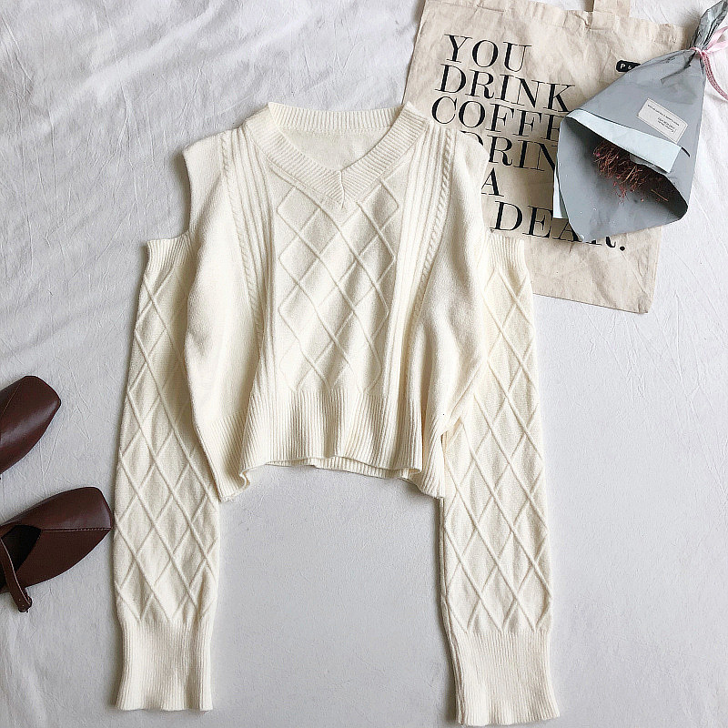 Bluza de dama in mai multe culori cu umerii goi si decolteu in V