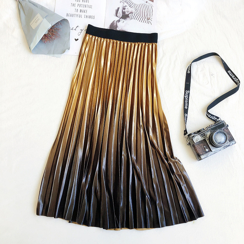 Fusta de dama plisata cu talie elastica in mai multe culori