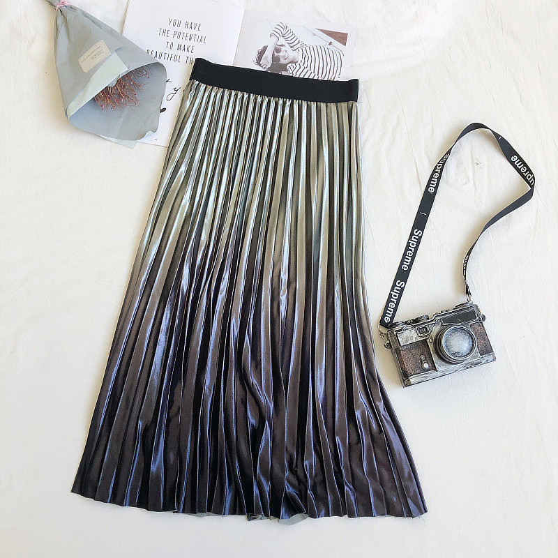 Fusta de dama plisata cu talie elastica in mai multe culori