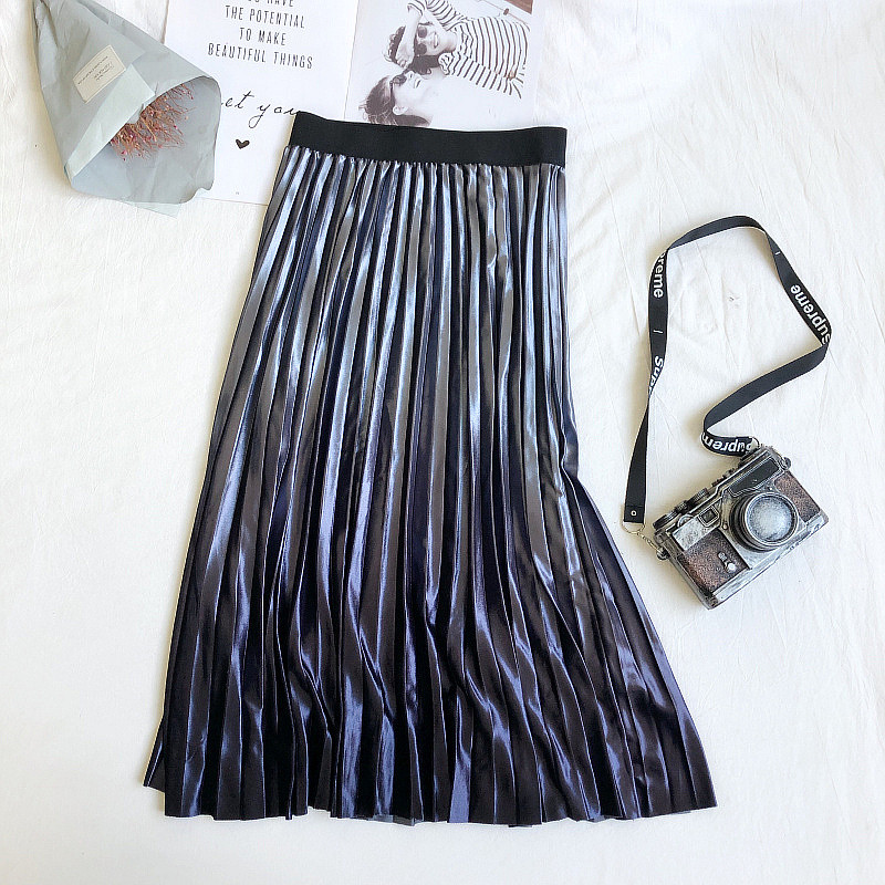 Fusta de dama plisata cu talie elastica in mai multe culori