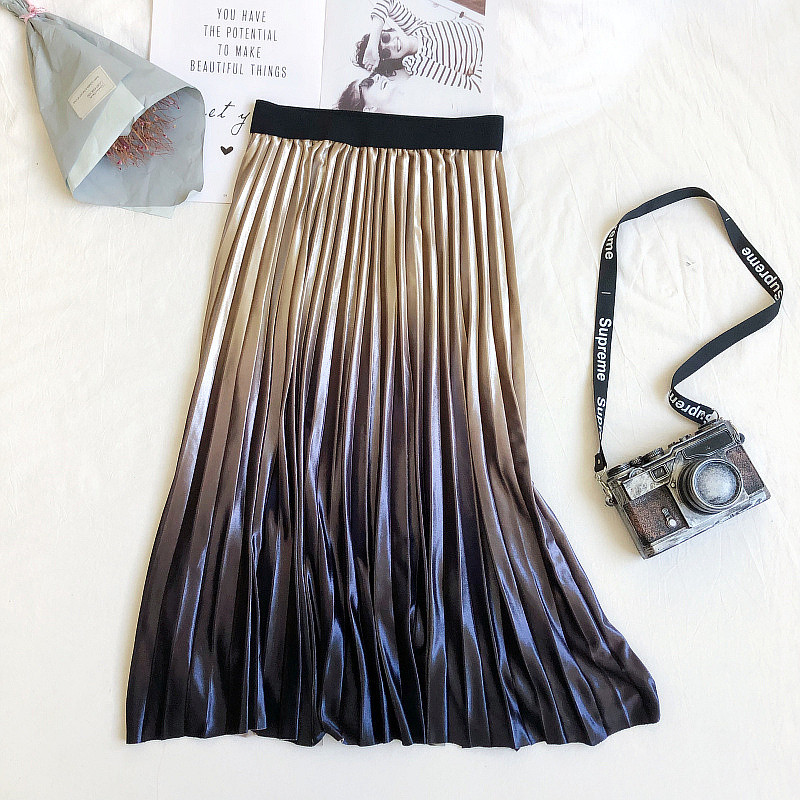Fusta de dama plisata cu talie elastica in mai multe culori