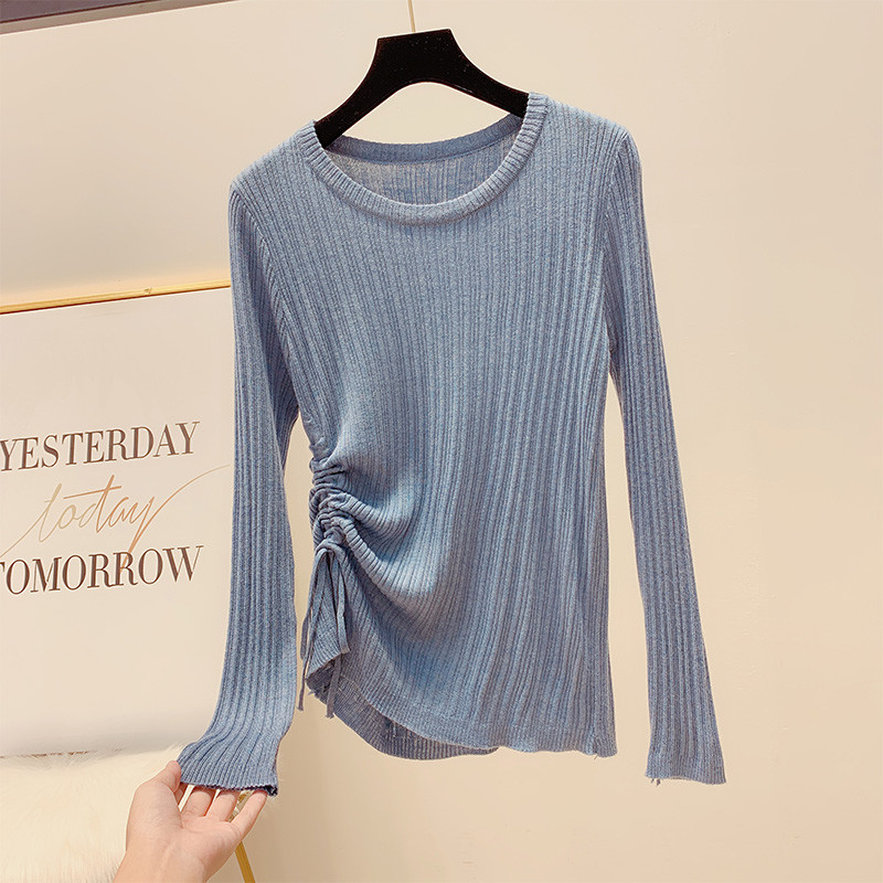 Γυναικεία casual μπλούζα με κορδόνια σε διάφορα χρώματα