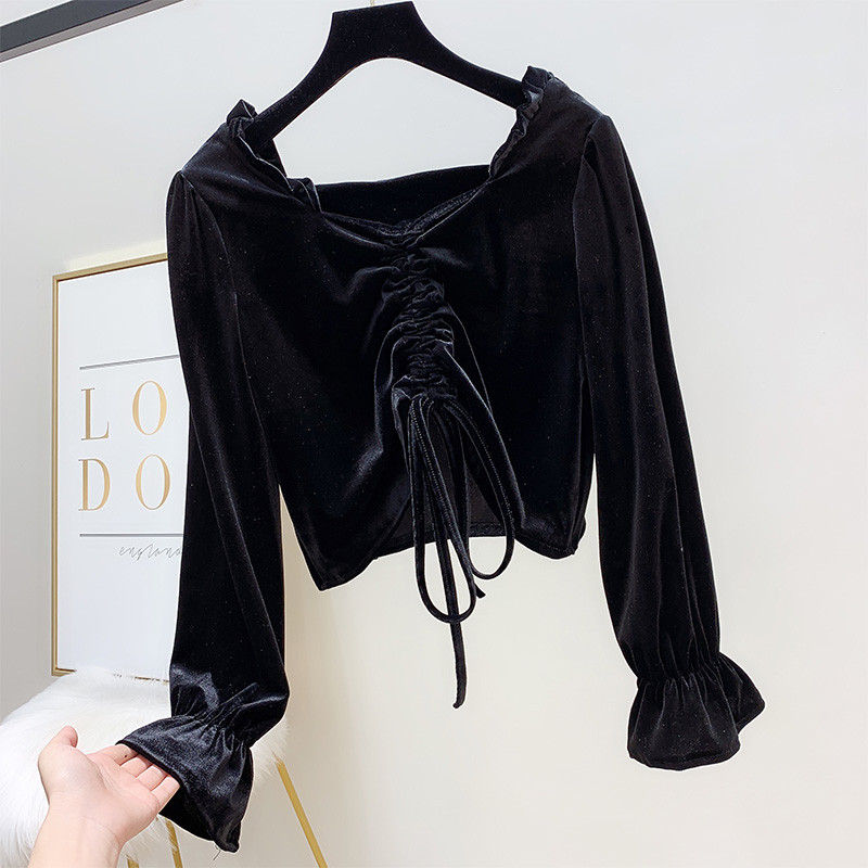 Női modern bársonyblúz három színben