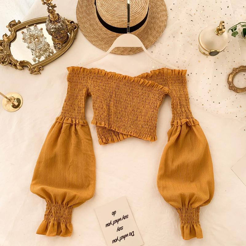 Γυναικείο κορυφαίο μπλουζάκι με μακρύ μανίκια σε διάφορα χρώματα