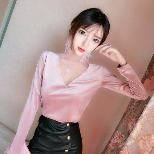 Bluza de dama din catifea si tul in doua culori