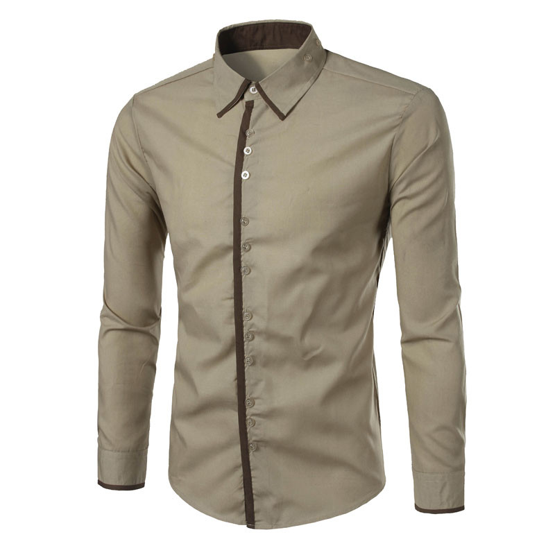 Cămașă elegantă pentru bărbați cu mâneci lungi și guler clasic în mai multe culori