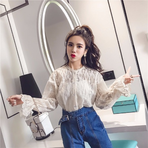 Cămașă de damă elegantă din dantelă în două culori