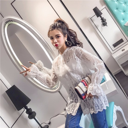 Cămașă de damă elegantă din dantelă în două culori