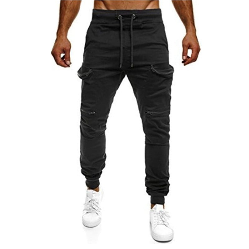 Pantaloni casual barbatesti de camuflaj cu cravate in mai multe culori