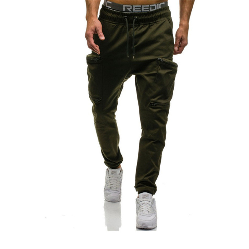 Pantaloni casual barbatesti de camuflaj cu cravate in mai multe culori