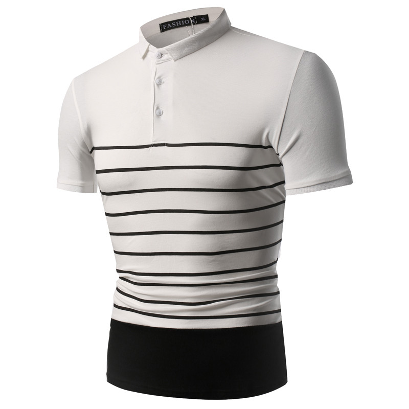 Casual ανδρικό T-shirt με κοντό μανίκι και κλασικό γιακά σε τρία χρώματα