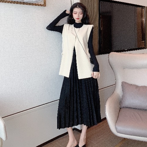 Női blúz szoknya és mellény készlet - két színben