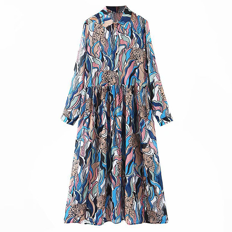 Rochie de dama moderna cu model colorat - model larg