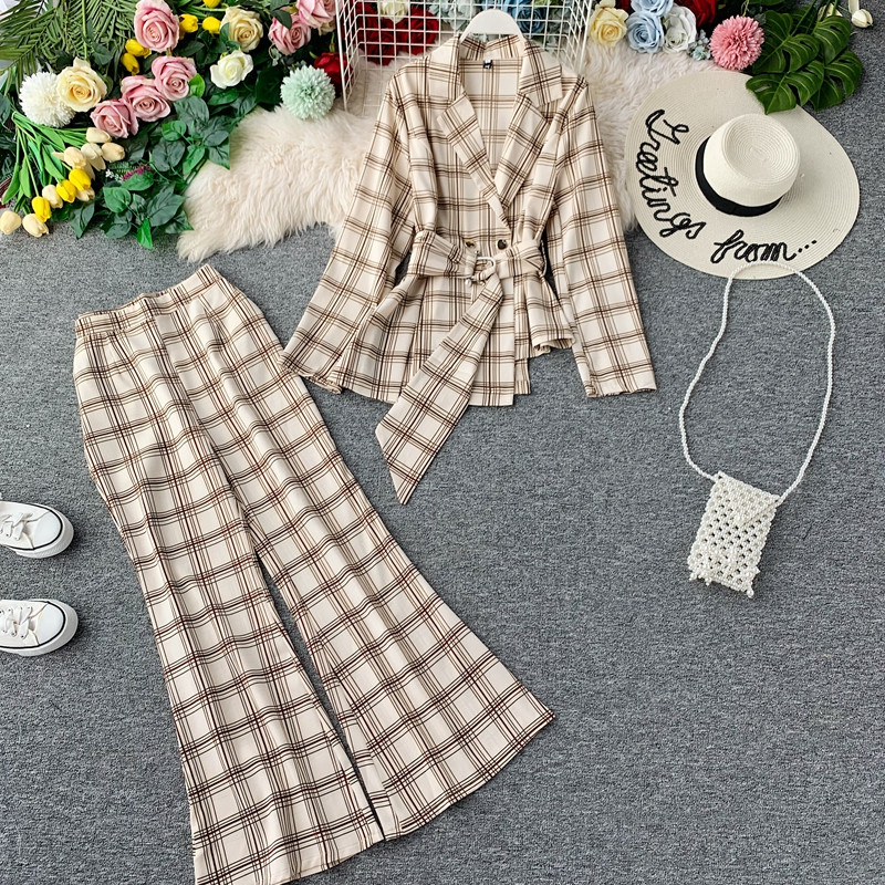 Set elegant de damă în carouri în diferite culori