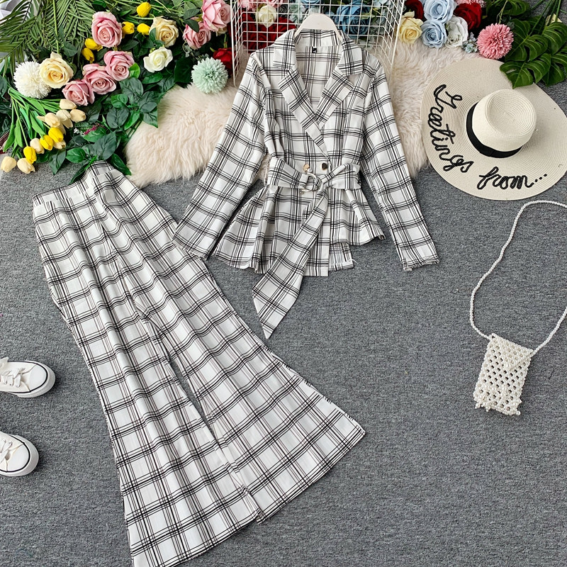 Set elegant de damă în carouri în diferite culori