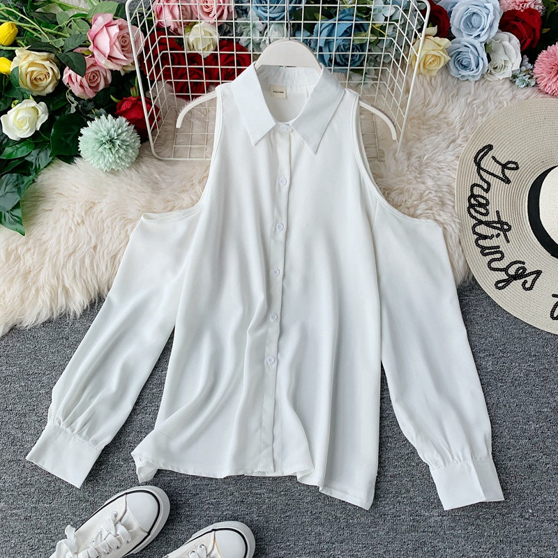 Cămașă modernă de damă cu umerii goi în diferite culori