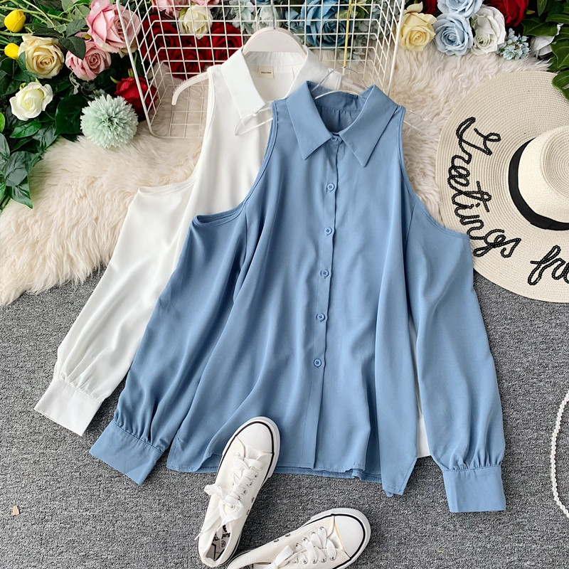 Cămașă modernă de damă cu umerii goi în diferite culori