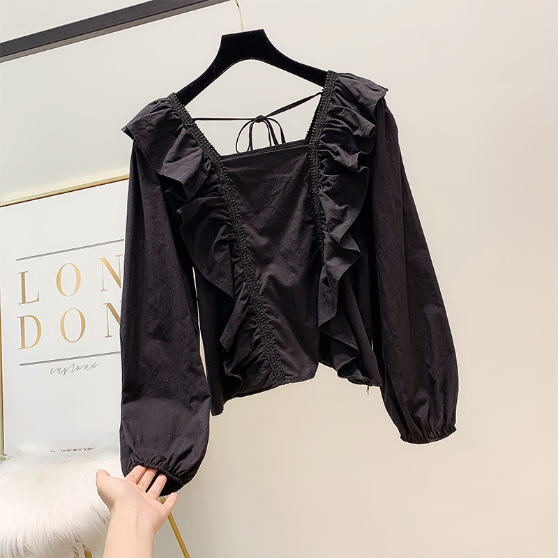 Női ing négyzet alakú nyakkivágással, három színben