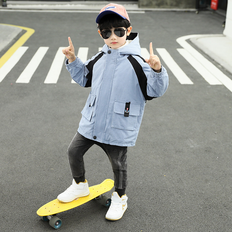 Casual παιδικό μπουφάν  με τσέπες σε τρία χρώματα