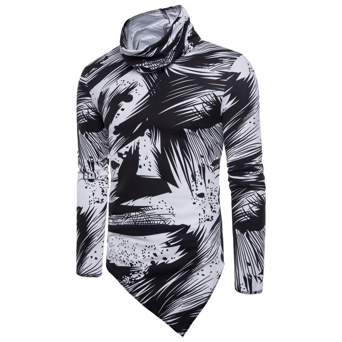 Νέο μοντέλο ανδρικό φούτερ - ασύμμετρο μοντέλο δύο χρωμάτων