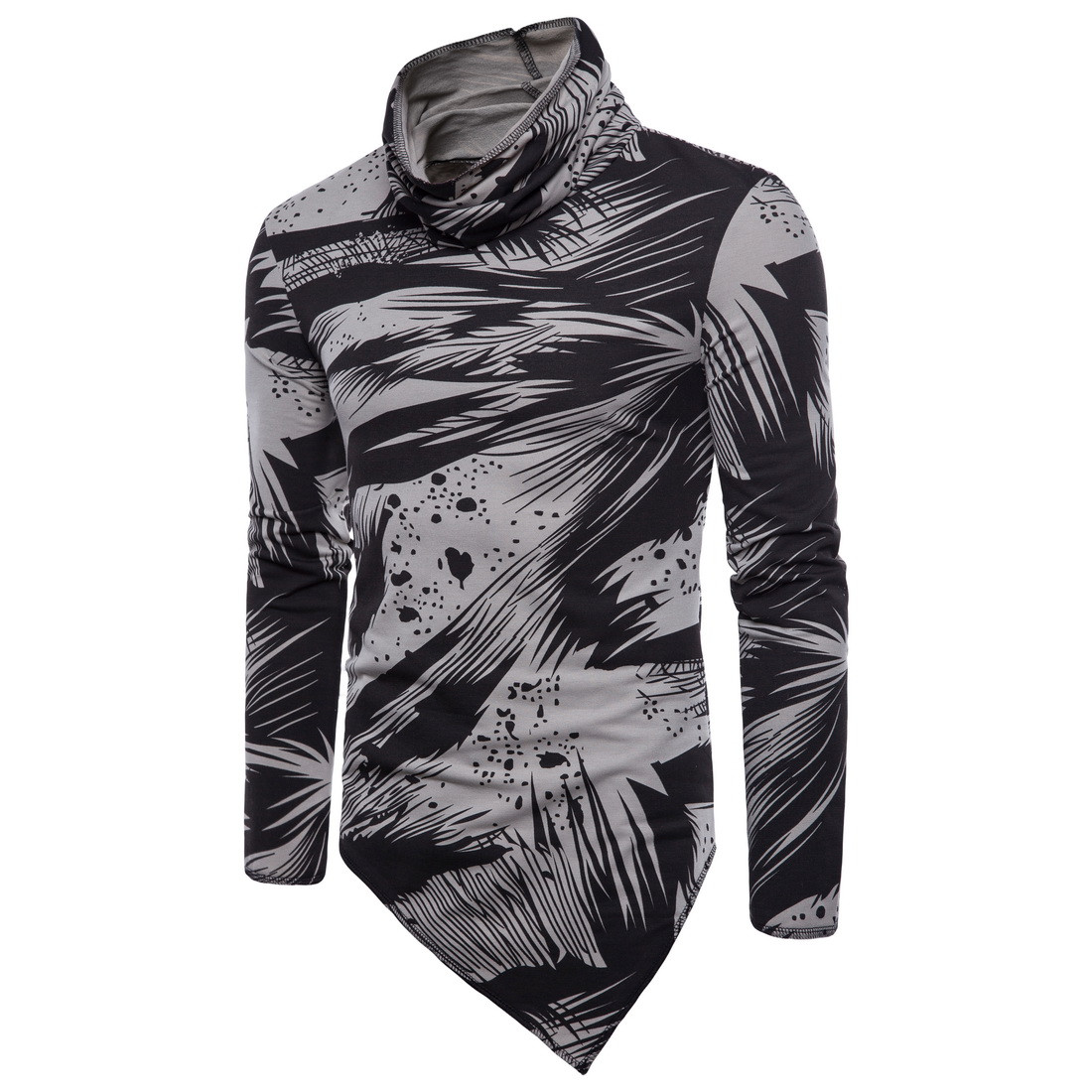 Νέο μοντέλο ανδρικό φούτερ - ασύμμετρο μοντέλο δύο χρωμάτων