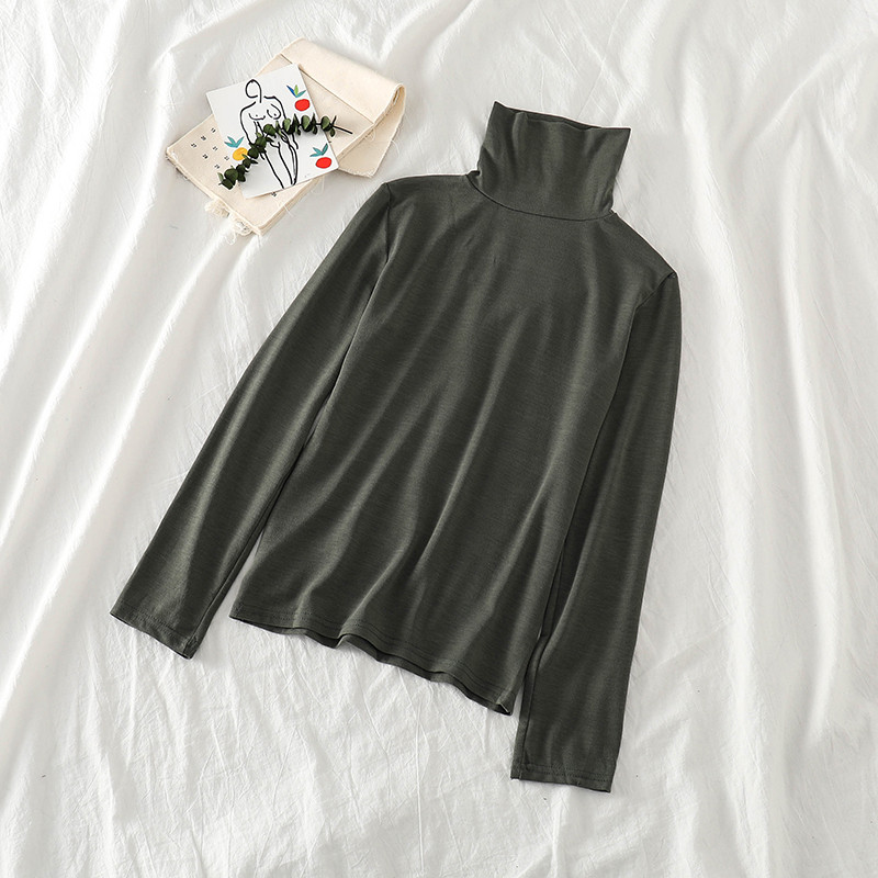 Modern női blúz magas gallérral, különböző színekben