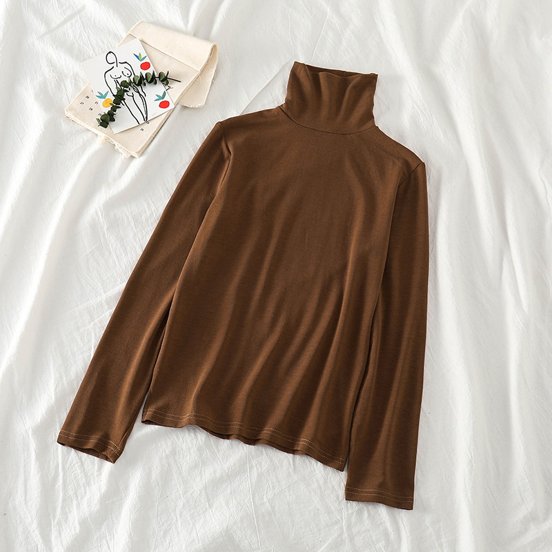 Modern női blúz magas gallérral, különböző színekben