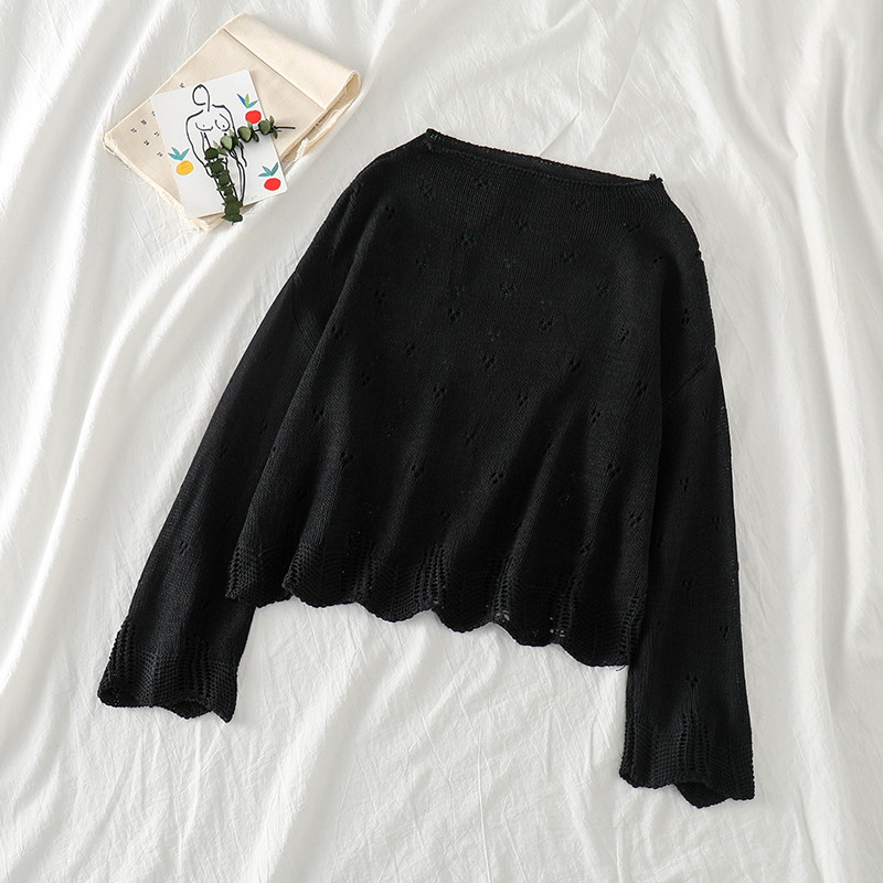 Pulover de dama tricotat cu decolteu rotund in patru culori