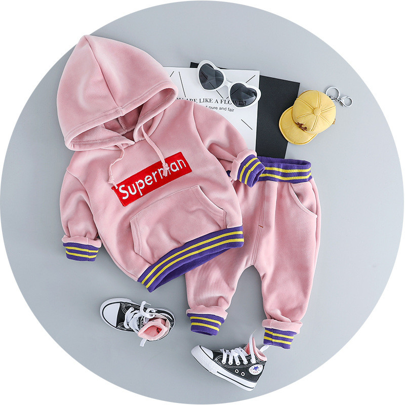 Új modell baba szett lányoknak kétrészes blúz kapucnival + nadrág