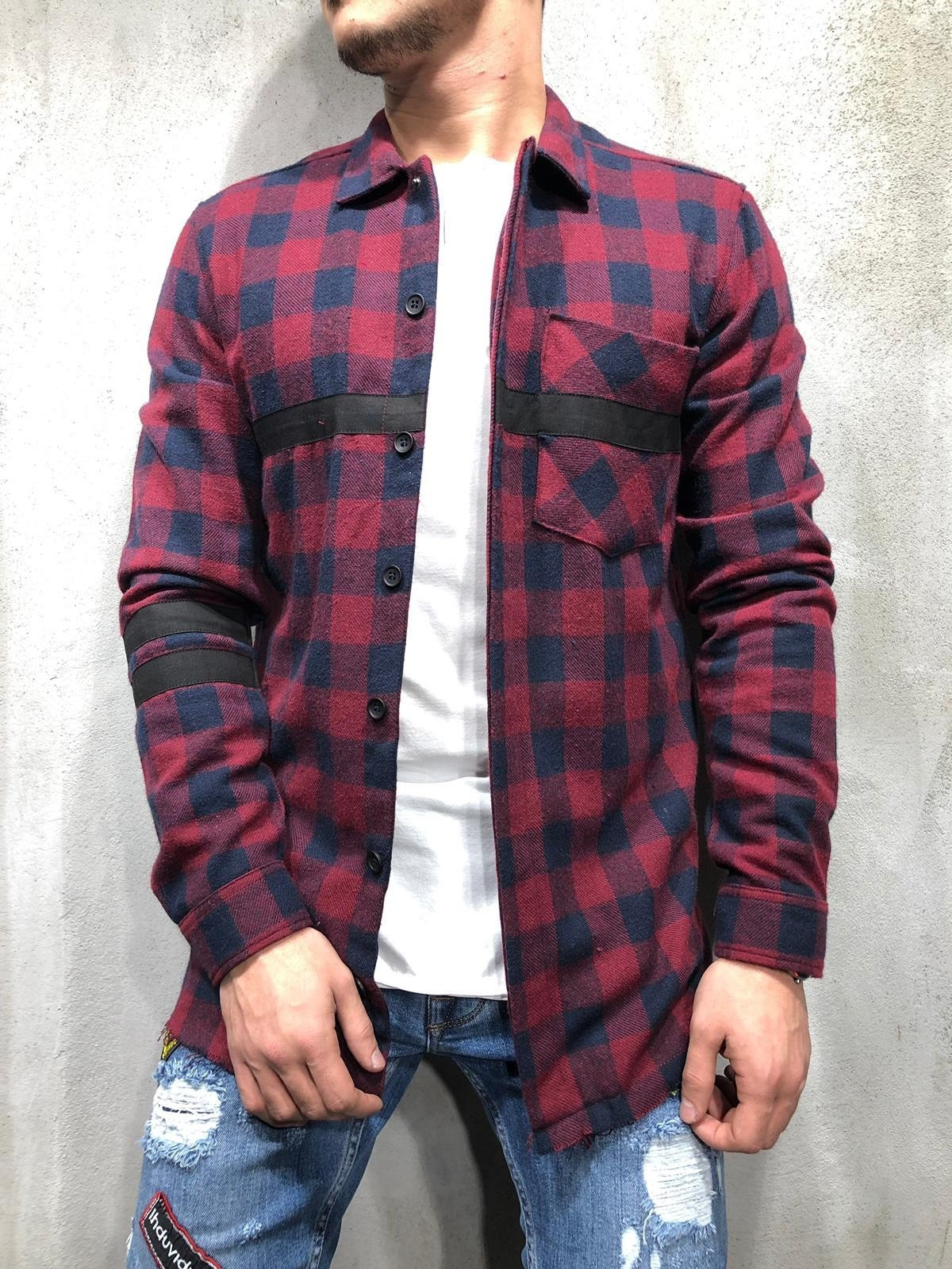 Cămașă modernă pentru bărbați cu buzunar în trei culori