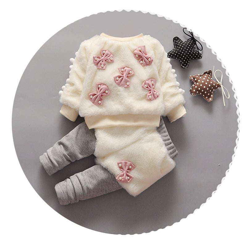 Set bebe model nou pentru fete bluza + jambiere cu panglici