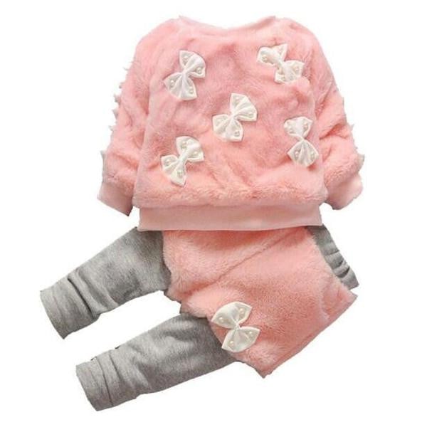 Нов модел бебешки комплект за момичета блуза + клин с панделки